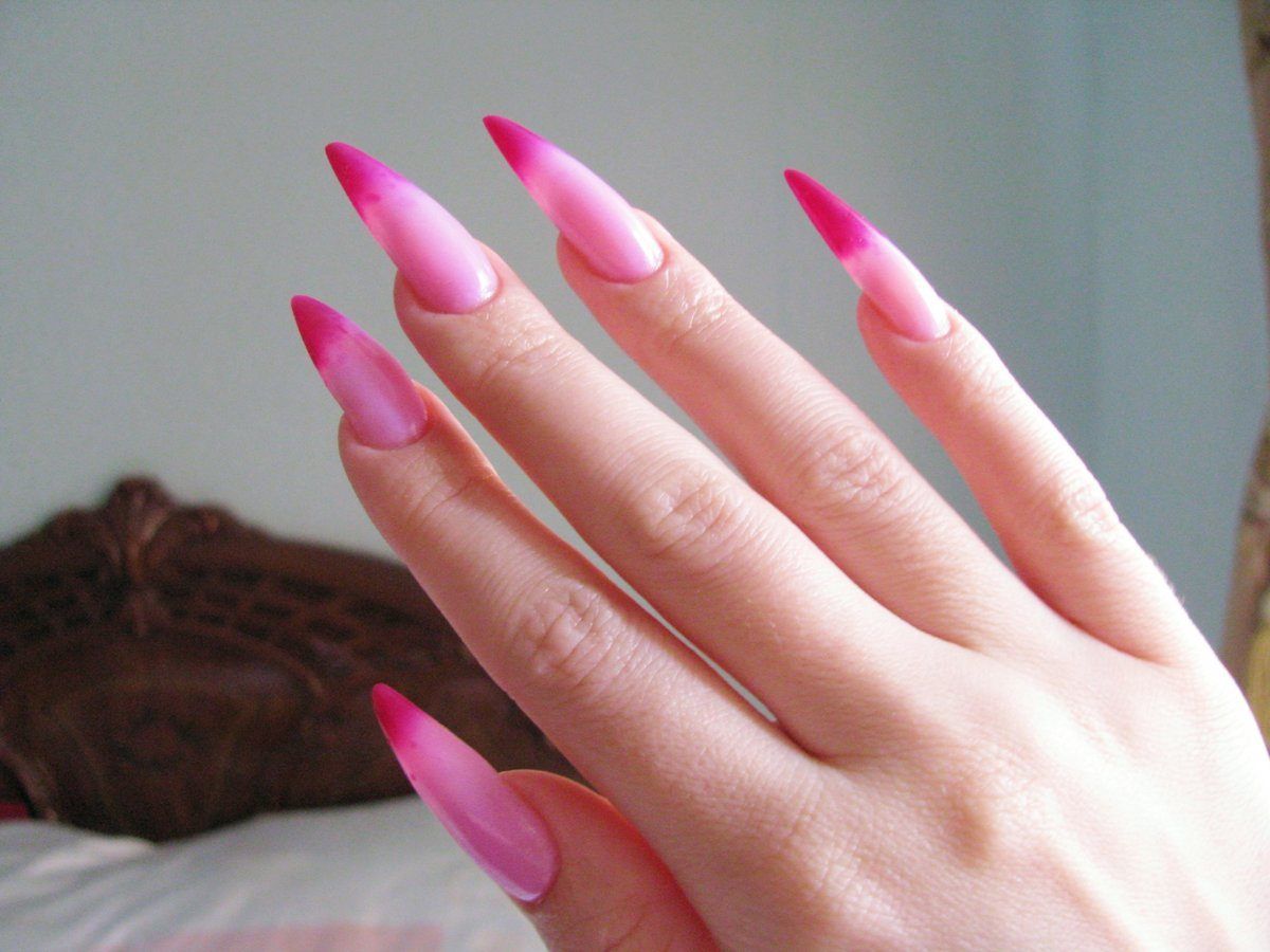розовый маникюр на длинные ногти
